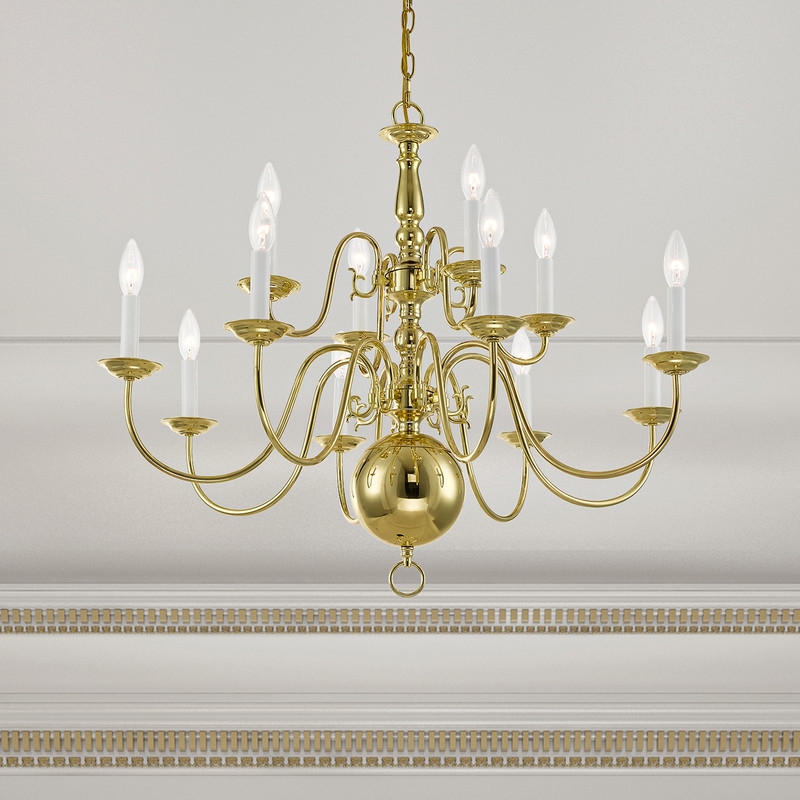 Livex Lighting Williamsburgh Chandelier in Polished Brass