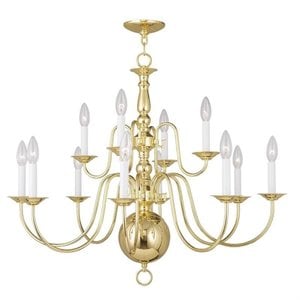 Livex Lighting Williamsburgh Chandelier in Polished Brass