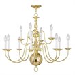 Livex Lighting Williamsburgh Chandelier in Polished Brass