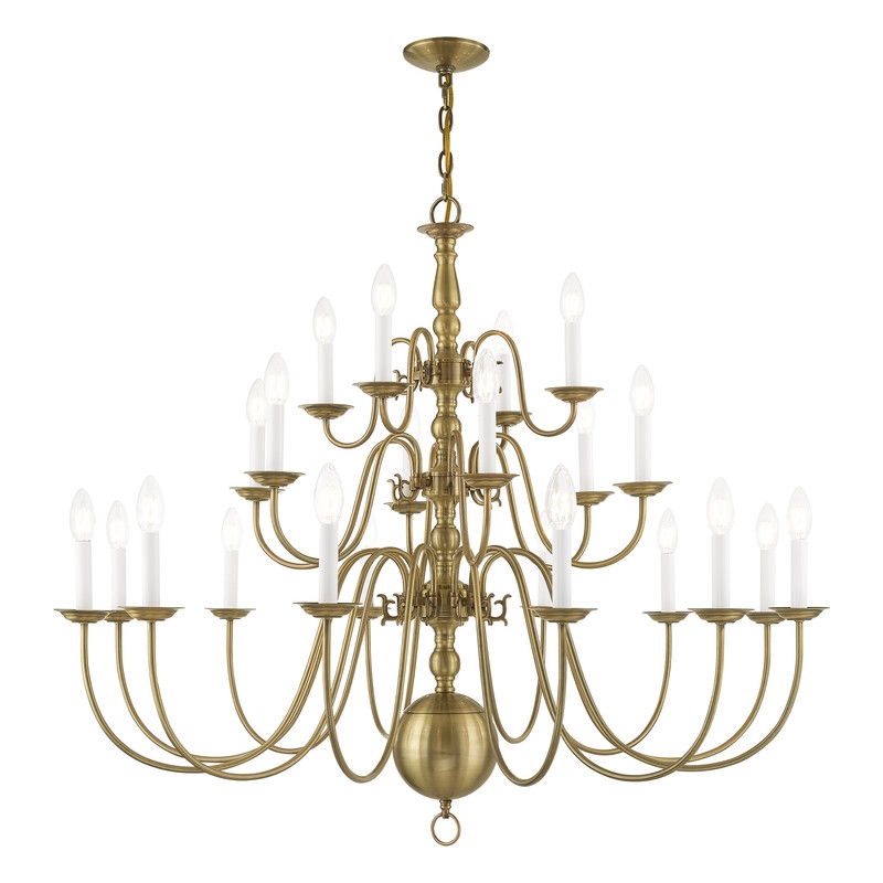 Livex Lighting Williamsburgh Chandelier in Antique Brass