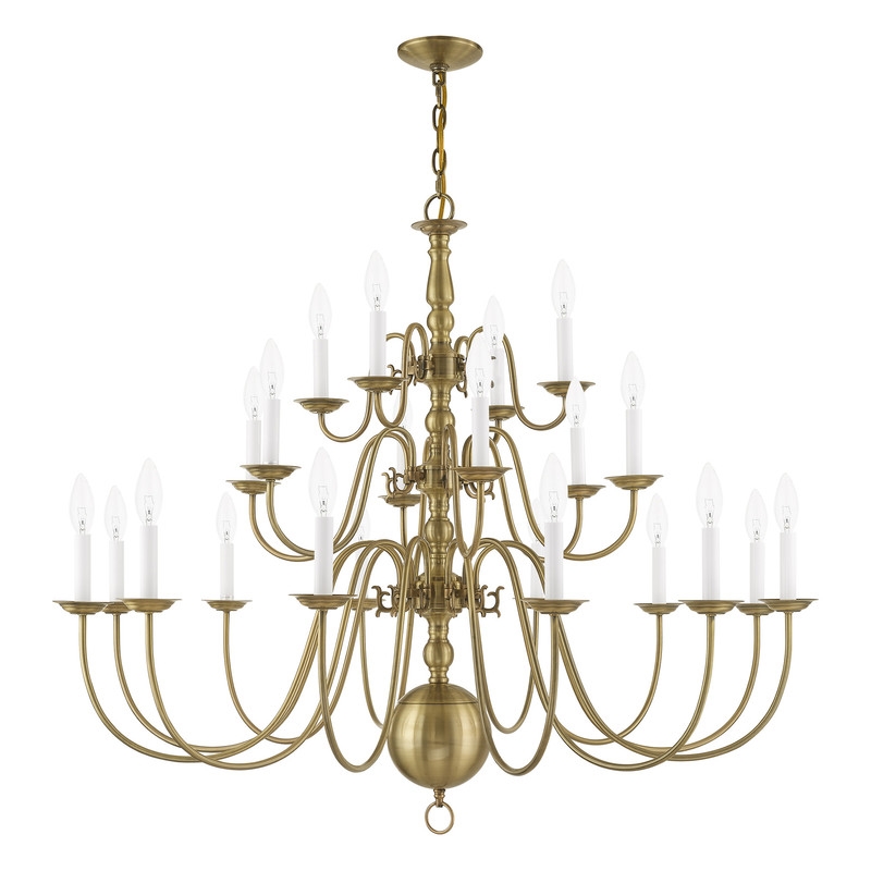 Livex Lighting Williamsburgh Chandelier in Antique Brass