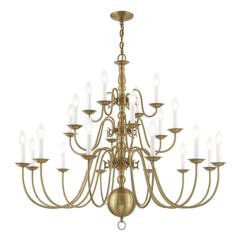 Livex Lighting Williamsburgh Chandelier in Antique Brass