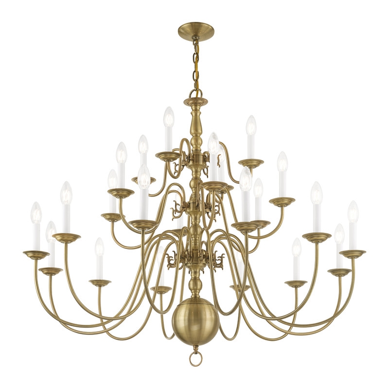 Livex Lighting Williamsburgh Chandelier in Antique Brass