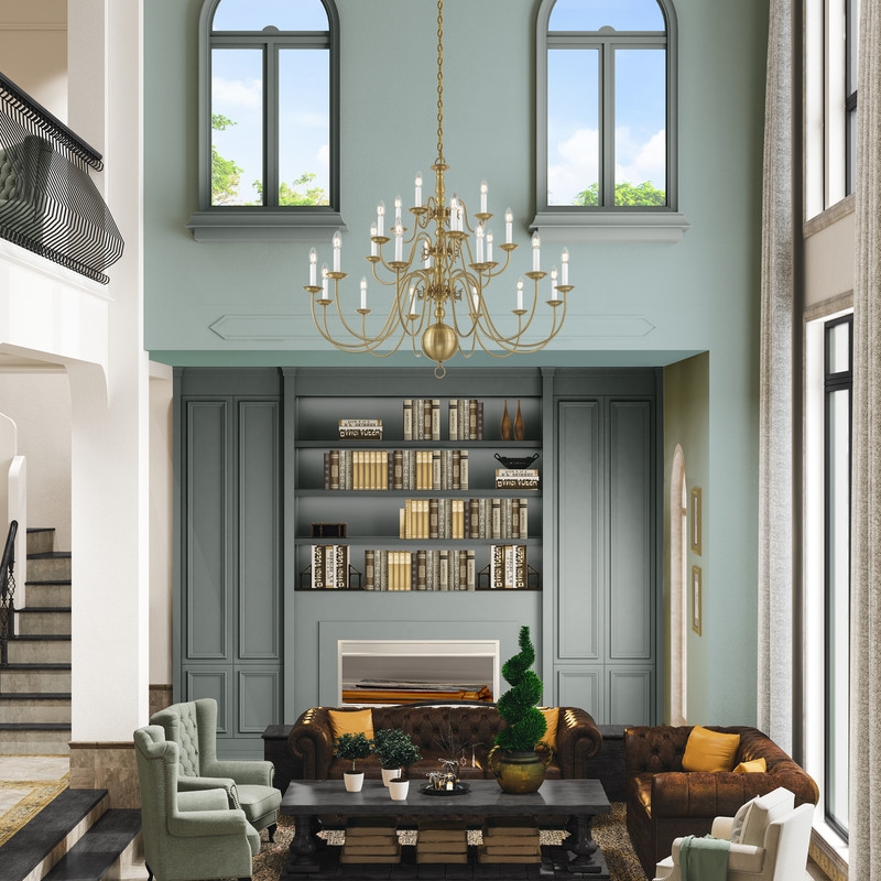 Livex Lighting Williamsburgh Chandelier in Antique Brass