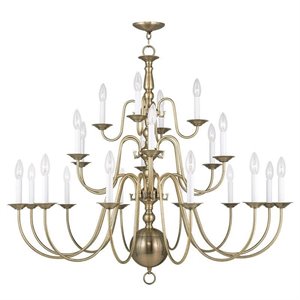 Livex Lighting Williamsburgh Chandelier in Antique Brass