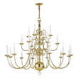 Livex Lighting Williamsburgh Chandelier in Polished Brass
