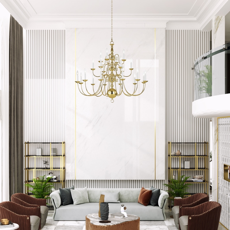 Livex Lighting Williamsburgh Chandelier in Polished Brass