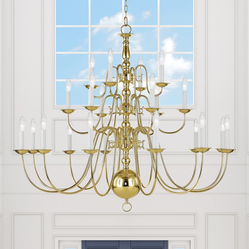 Livex Lighting Williamsburgh Chandelier in Polished Brass
