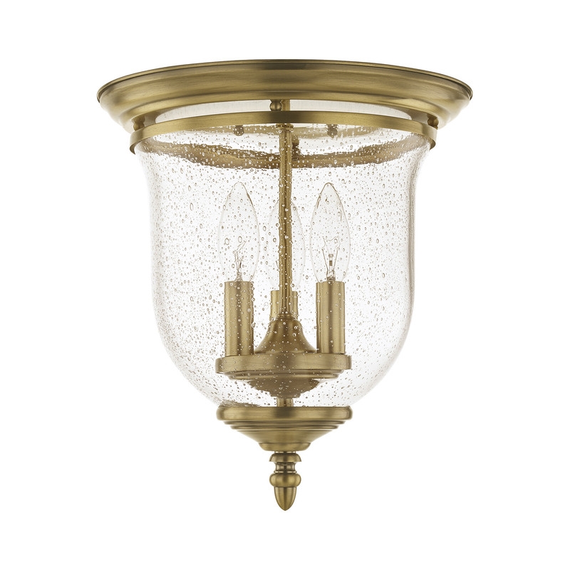 Livex Lighting Legacy 3 Light Antique Brass Ceiling Mount