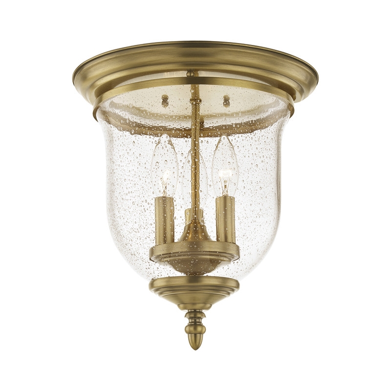 Livex Lighting Legacy 3 Light Antique Brass Ceiling Mount