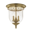 Livex Lighting Legacy 3 Light Antique Brass Ceiling Mount