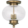 Livex Lighting Harbor Ceiling Mount in Antique Brass