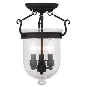 Livex Lighting Jefferson Ceiling Mount in Black