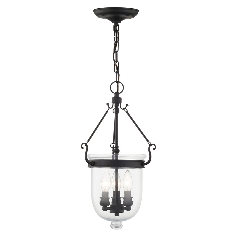 Livex Lighting Jefferson 3 Light Black Chain Lantern