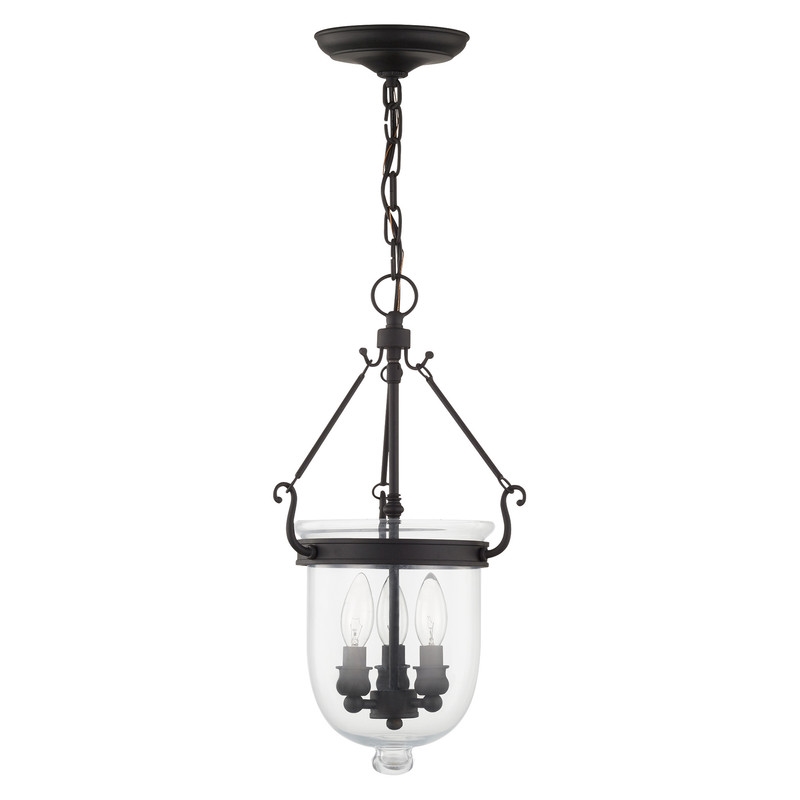 Livex Lighting Jefferson 3 Light Black Chain Lantern
