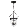 Livex Lighting Jefferson 3 Light Black Chain Lantern
