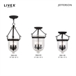 Livex Lighting Jefferson 3 Light Black Chain Lantern