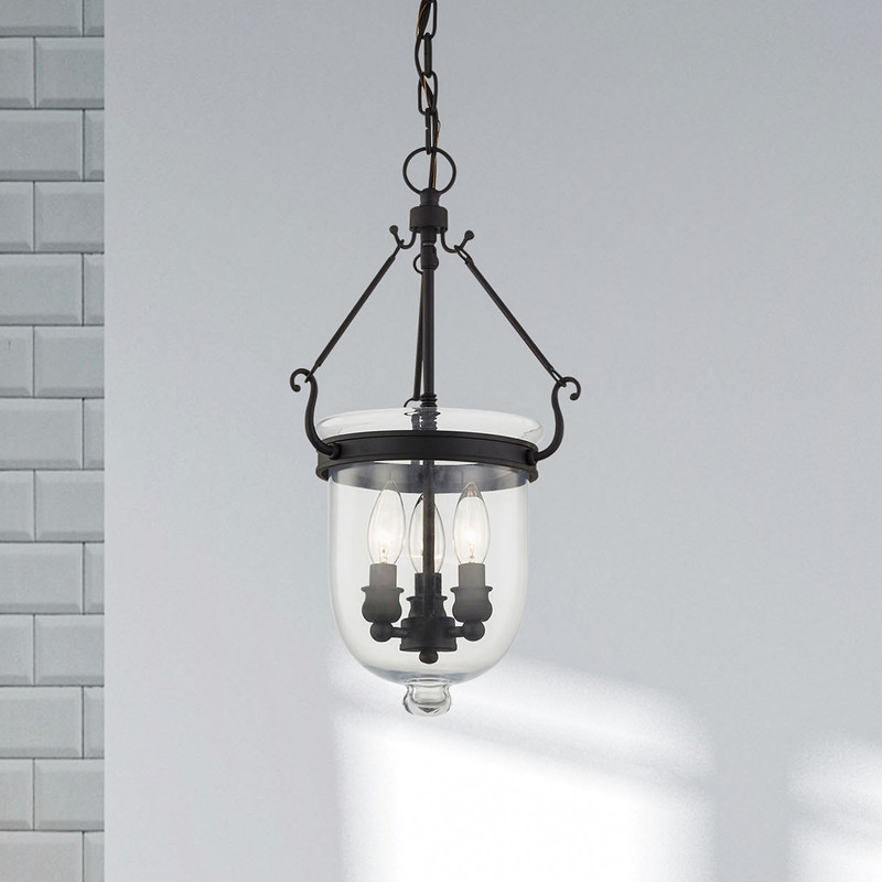 Livex Lighting Jefferson 3 Light Black Chain Lantern