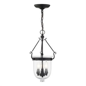 Livex Lighting Jefferson 3 Light Black Chain Lantern