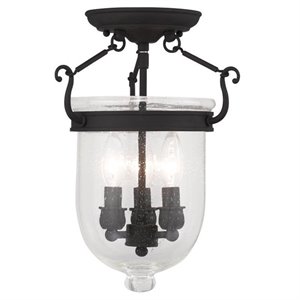 Livex Lighting Jefferson Ceiling Mount in Black