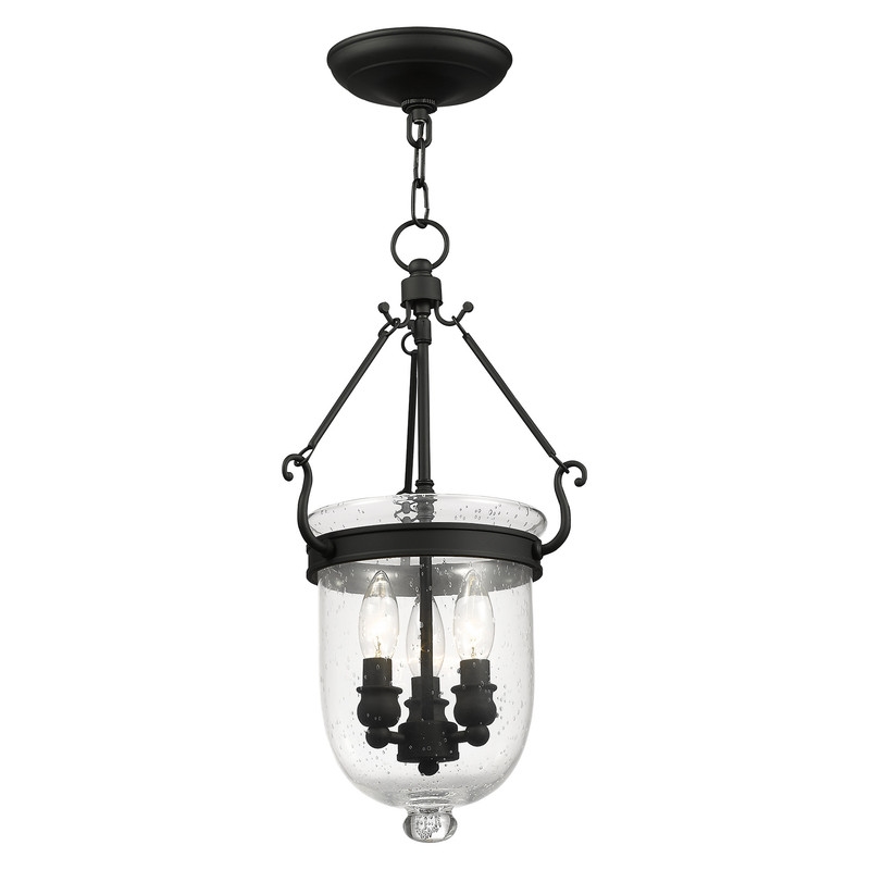 Livex Lighting Jefferson 3 Light Black Chain Lantern