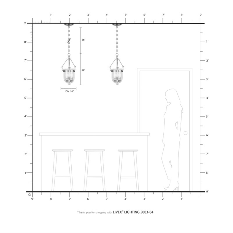 Livex Lighting Jefferson 3 Light Black Chain Lantern