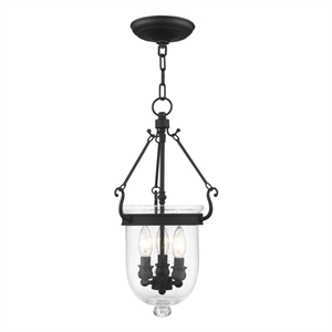 Livex Lighting Jefferson 3 Light Black Chain Lantern