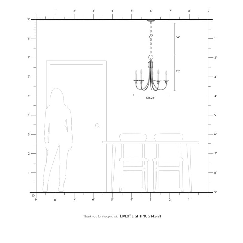 Livex Lighting Cranford Chandelier in Brushed Nickel