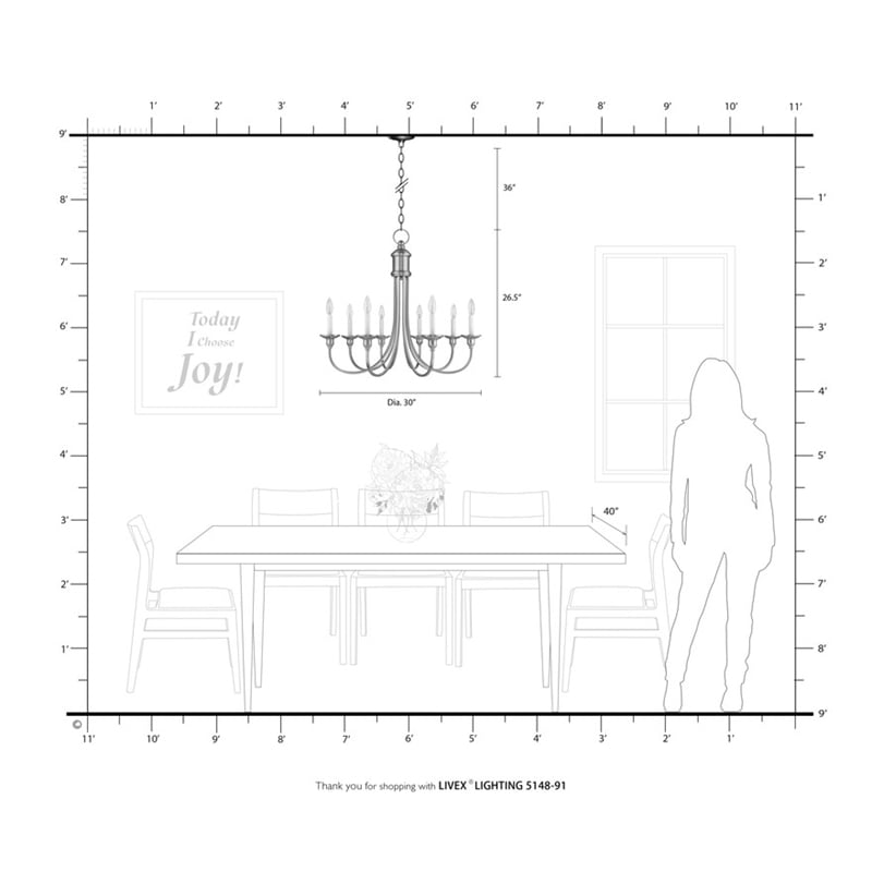 Livex Lighting Cranford Chandelier in Brushed Nickel