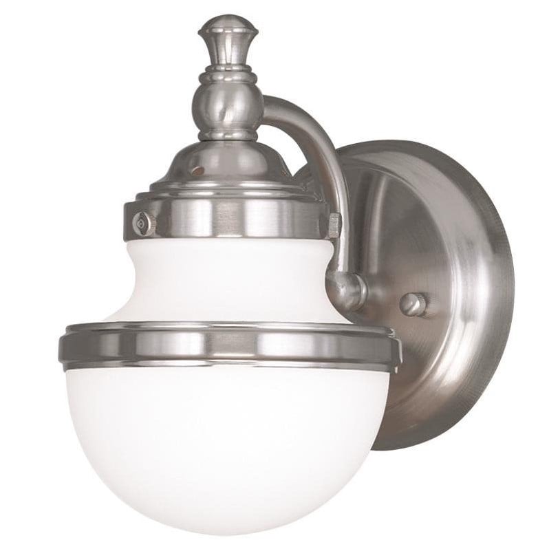 Livex Lighting Oldwick Bath Light Wall Sconce in Brushed Nickel