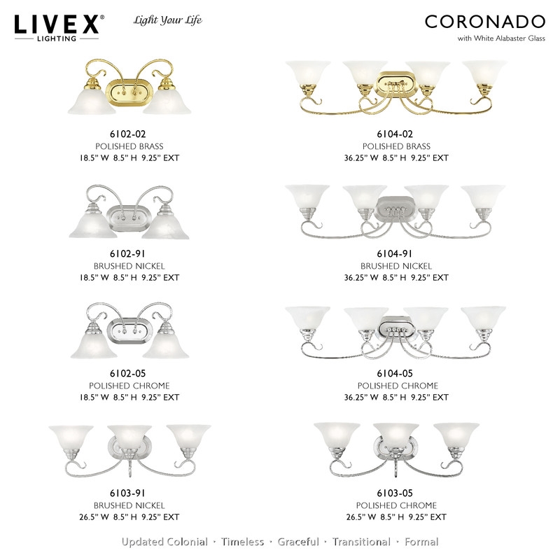Livex Lighting Coronado Bath Light in Polished Brass