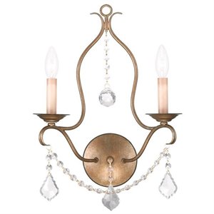 Livex Lighting Chesterfield Wall Sconce in Antique Gold Leaf