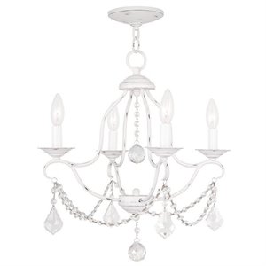 Livex Lighting Chesterfield Mini Chandelier in Antique White