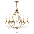 Livex Lighting Chesterfield Chandelier in Antique Gold Leaf