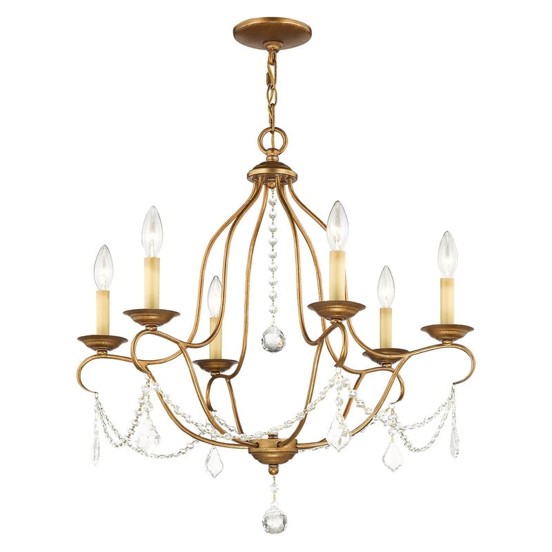 Livex Lighting Chesterfield Chandelier in Antique Gold Leaf