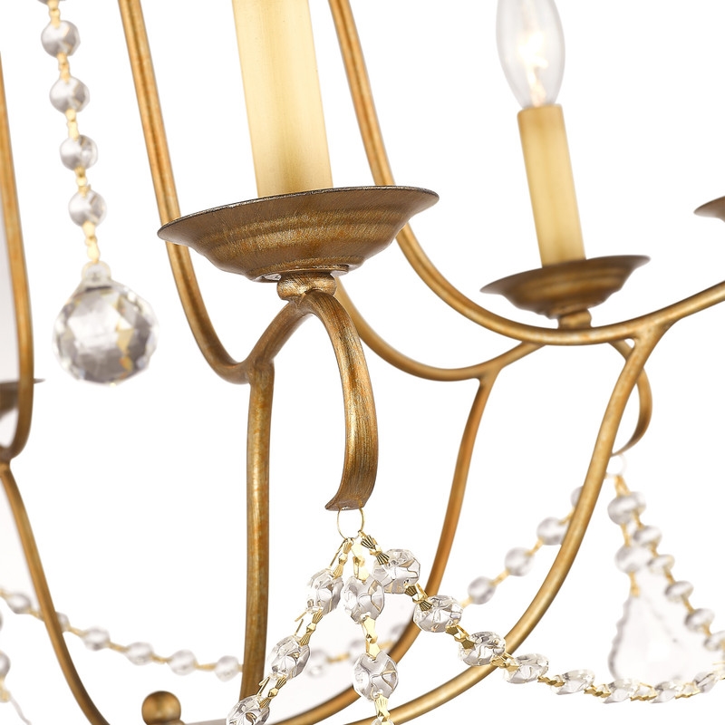 Livex Lighting Chesterfield Chandelier in Antique Gold Leaf