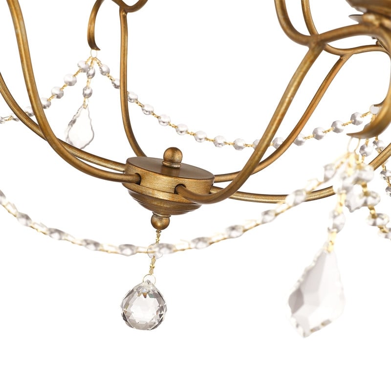 Livex Lighting Chesterfield Chandelier in Antique Gold Leaf