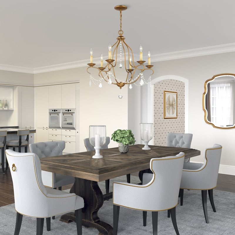 Livex Lighting Chesterfield Chandelier in Antique Gold Leaf