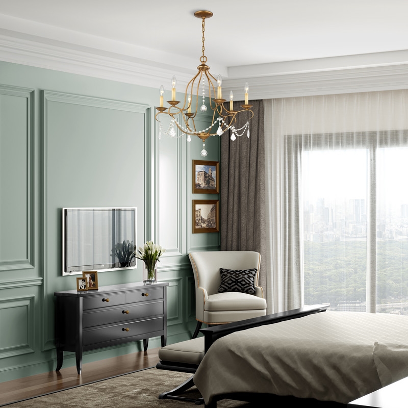 Livex Lighting Chesterfield Chandelier in Antique Gold Leaf