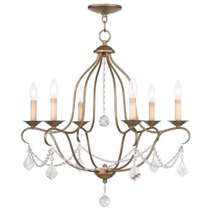 Livex Lighting Chesterfield Chandelier in Antique Gold Leaf