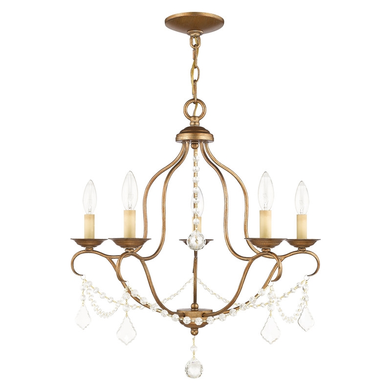 Livex Lighting Chesterfield Chandelier in Antique Gold Leaf
