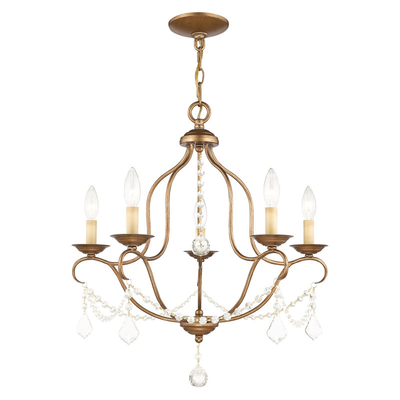 Livex Lighting Chesterfield Chandelier in Antique Gold Leaf
