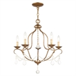 Livex Lighting Chesterfield Chandelier in Antique Gold Leaf