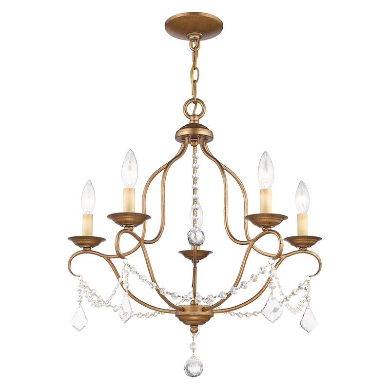 Livex Lighting Chesterfield Chandelier in Antique Gold Leaf