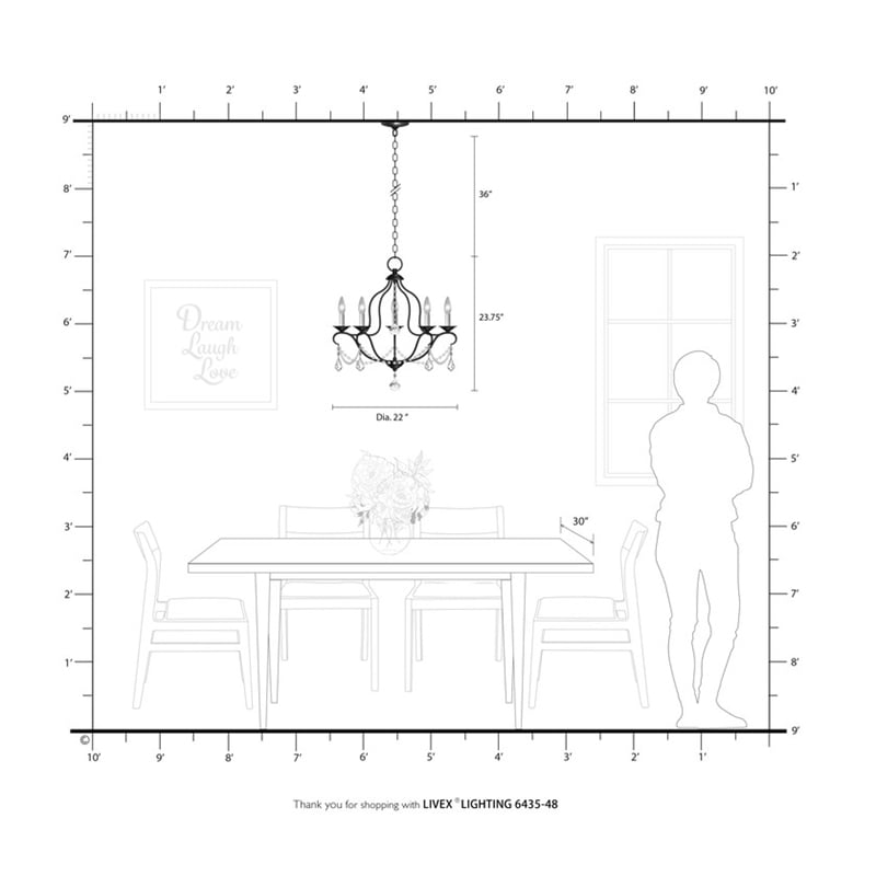 Livex Lighting Chesterfield Chandelier in Antique Gold Leaf
