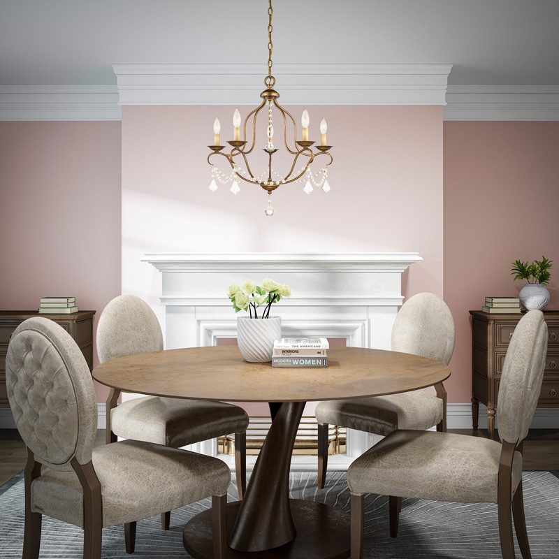 Livex Lighting Chesterfield Chandelier in Antique Gold Leaf