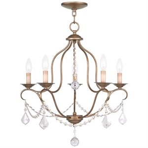 Livex Lighting Chesterfield Chandelier in Antique Gold Leaf