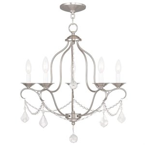 Livex Lighting Chesterfield Chandelier in Brushed Nickel