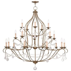 Livex Lighting Chesterfield Chandelier in Antique Gold Leaf