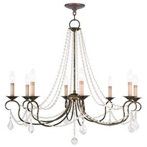 Livex Lighting Pennington Chandelier in Hand Applied Venetian Golden Bronze